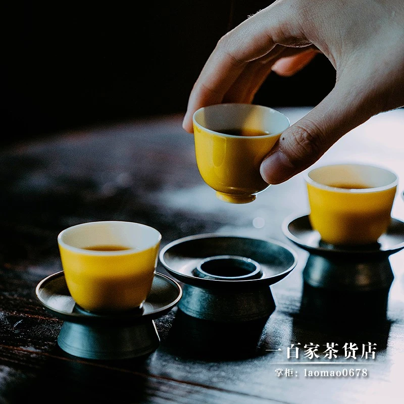 不二学古茶具丨隋黄杯 轻薄胎体釉面光泽质感如玉精美品茗杯茶杯