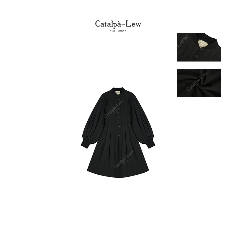 CatalpaLew「芭比娃娃」东方静奢泡泡袖娃娃棉服式连衣裙#C50604