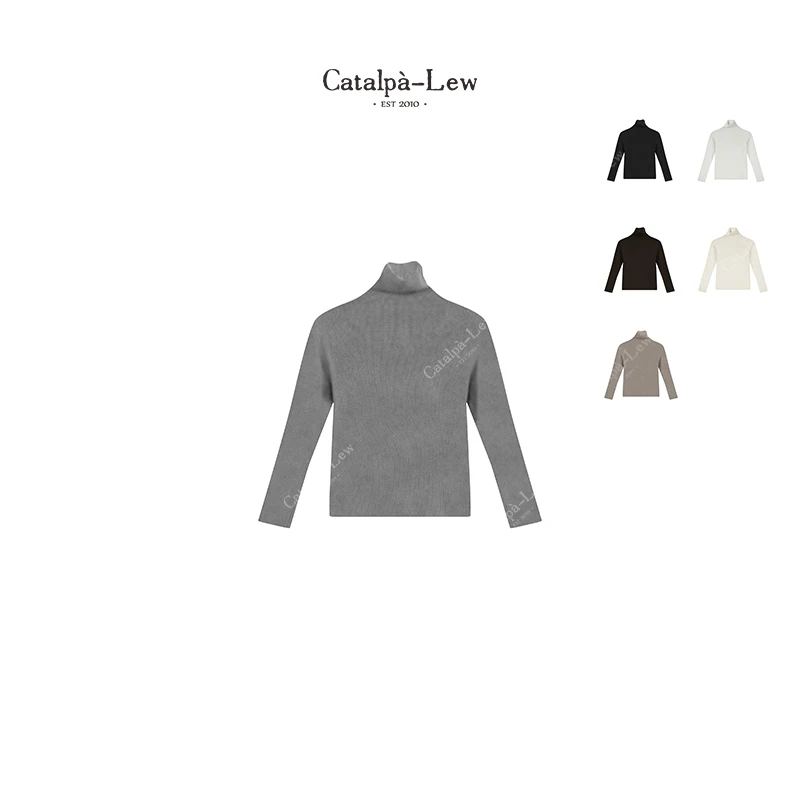 CatalpaLew「告白」东方静奢高领毛织打底上衣保暖长袖毛衫#C51250