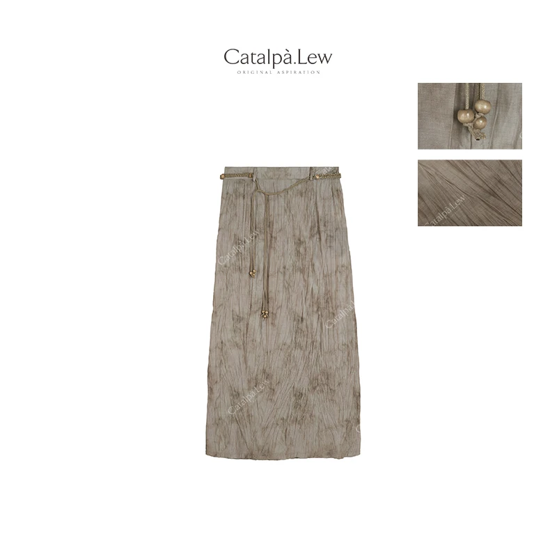 CatalpaLew东方侘寂 ”成衣揉褶“ 腔调穿搭禁止熨烫 半裙#C9121