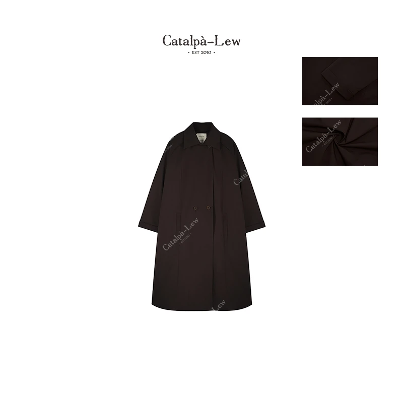 CatalpaLew「晓来风」侘寂风廓形水洗清冷感中长款外套#C50318