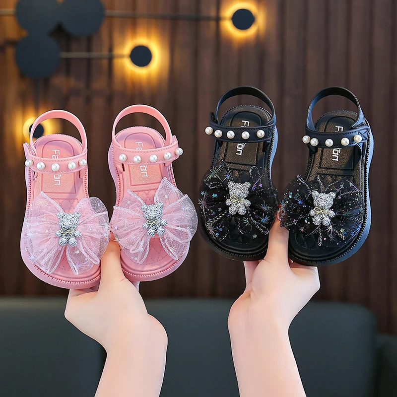 女童鞋凉鞋2024年夏季新款儿童鞋子宝宝水晶公主鞋软底女孩中大童