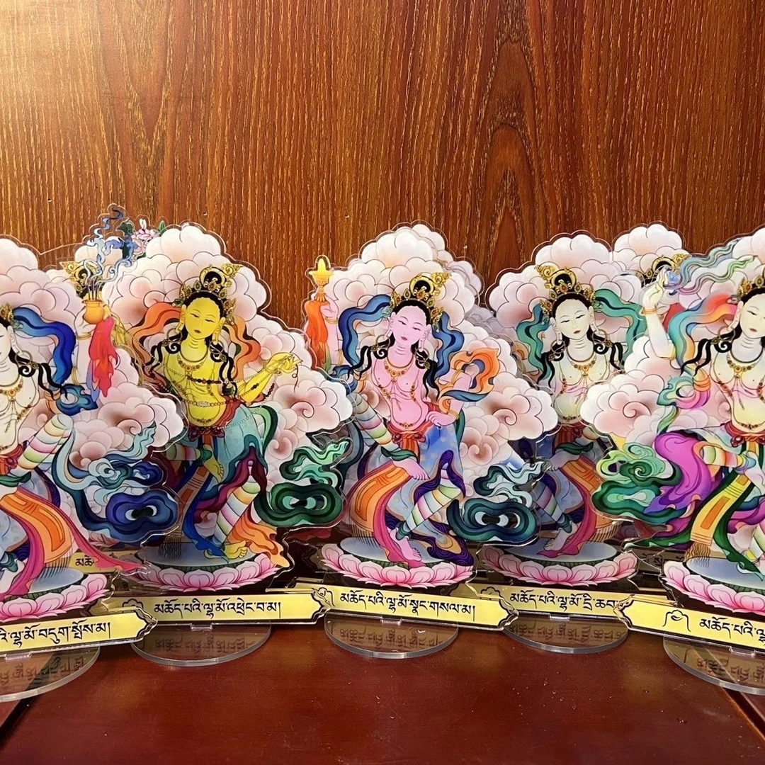 吉祥八仙女亚克力摆件一套八个高13厘米