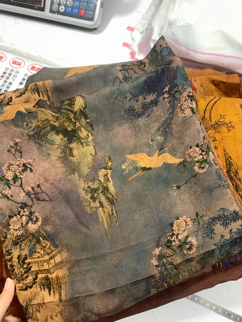 大海丝绸真丝香云纱零料布头直播链接默认微瑕满30发货