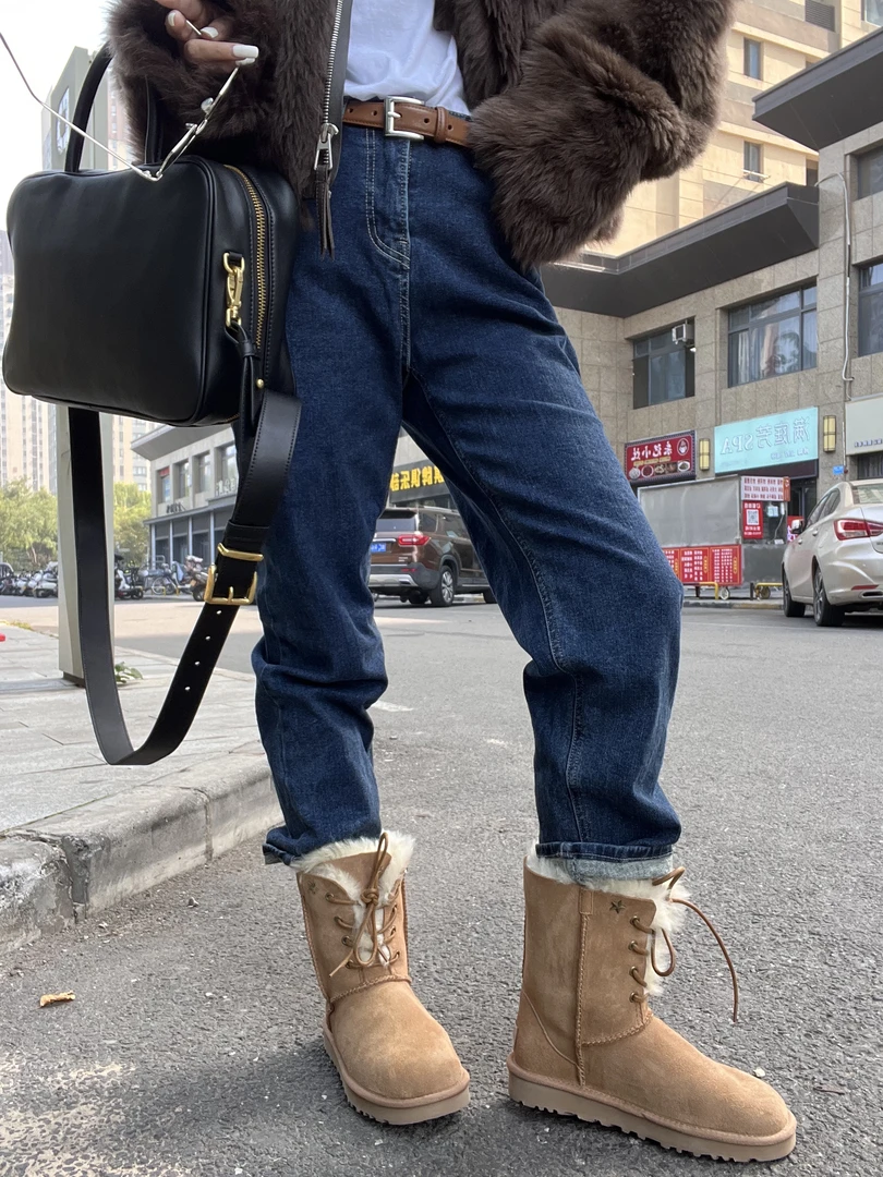 【Miss 程】东大门纯色加绒萝卜裤九分牛仔裤