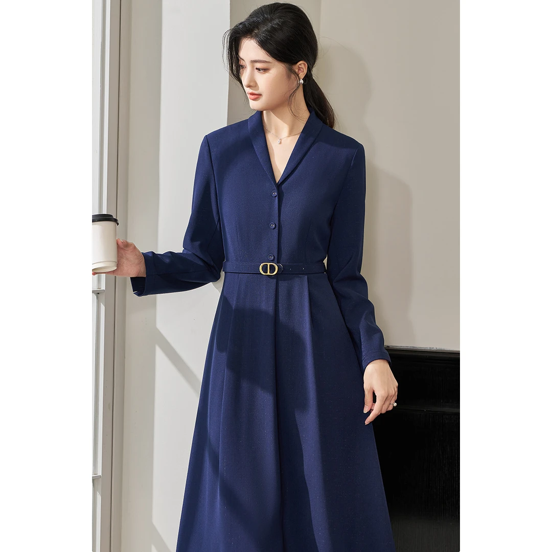 米思阳秋冬新款气质时尚高级感连衣裙显瘦宽松裙子女5Y24CL3776