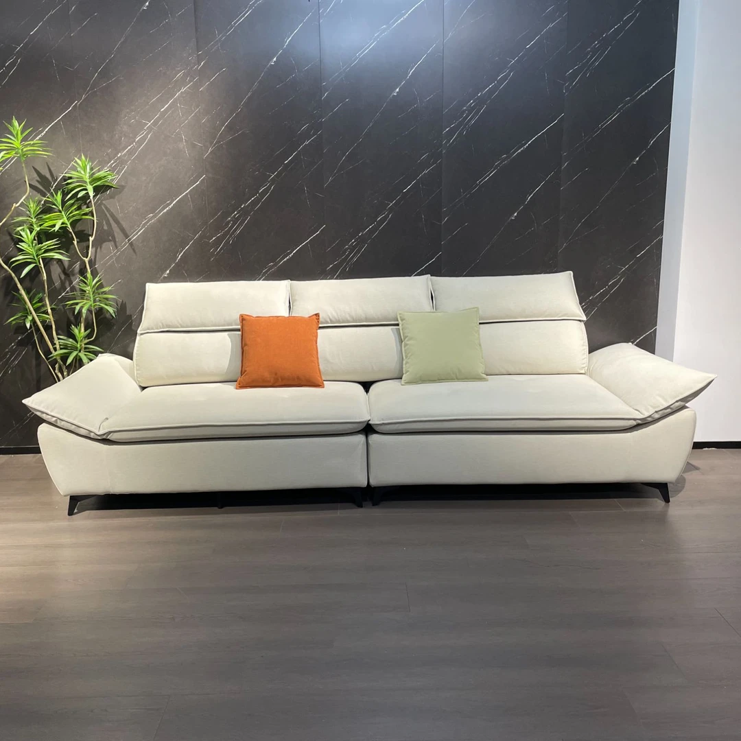 钻石绒防水防污防猫抓全拆洗客厅帆船布艺沙发直排沙发一字型简约