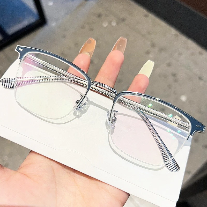 新款超轻TR眉线框近视眼镜框男商务复古防蓝光眼镜架可配度数1586