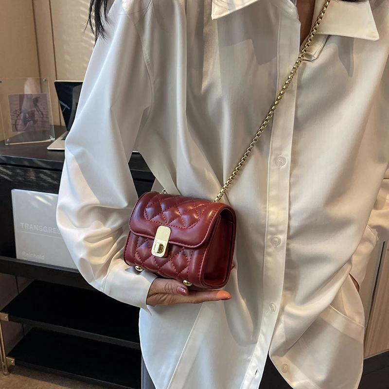 质感洋气小包包女2023新款今年流行迷你百搭菱格链条包爆款斜挎包