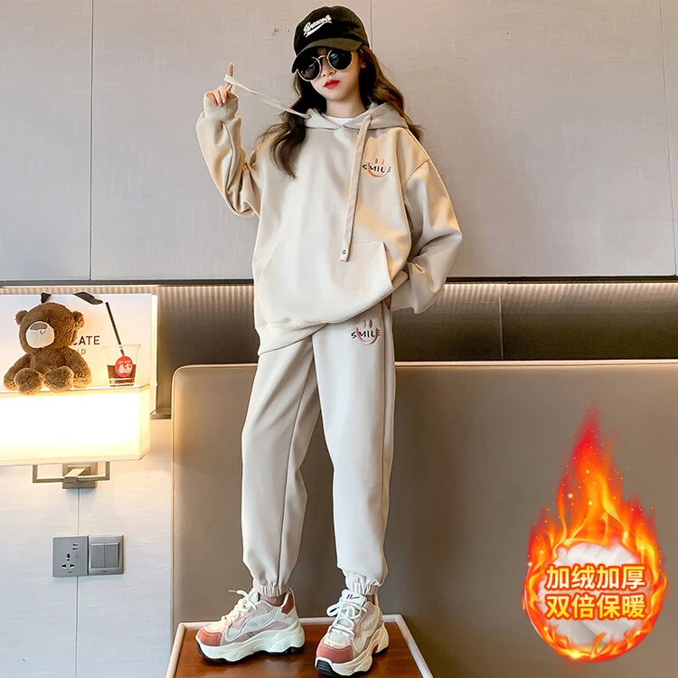 女童运动服套装秋装大童2023新款洋气童装儿童时尚休闲卫衣两件套