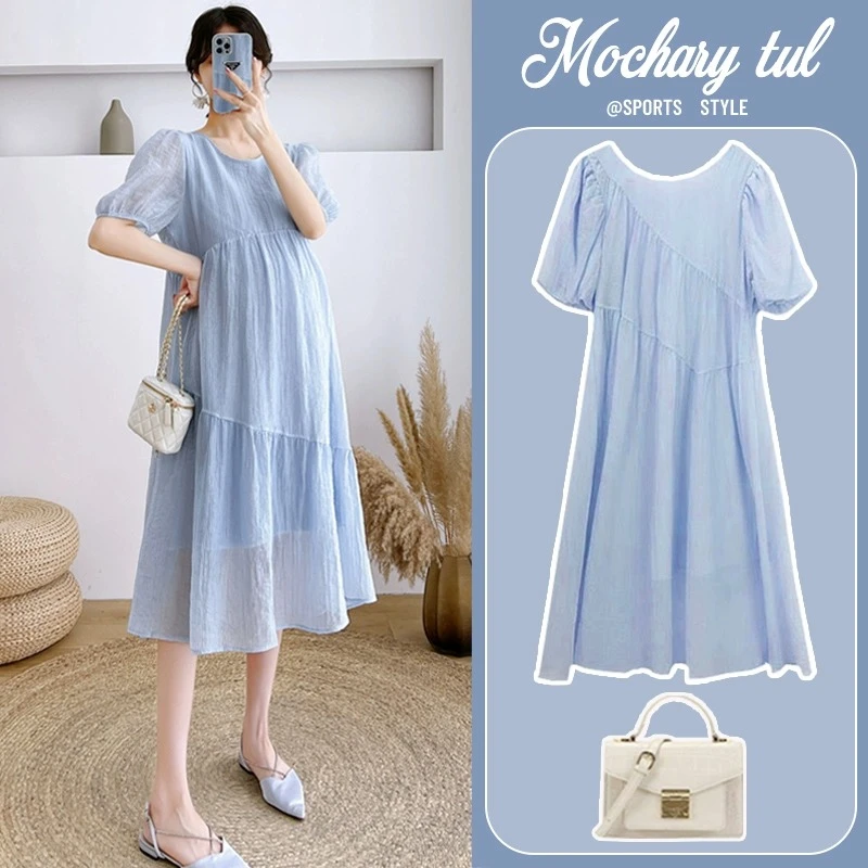 孕妇夏装连衣裙2025新款大码宽松时尚套装夏季小个子孕妇裙子夏款