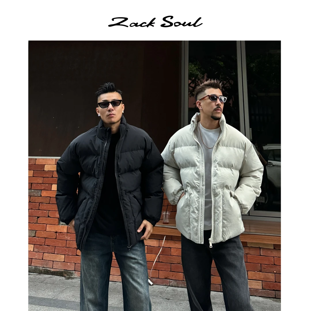 Zack校长 纯色黑白立领面包服棉服加厚保暖宽松情侣轻薄百搭运动