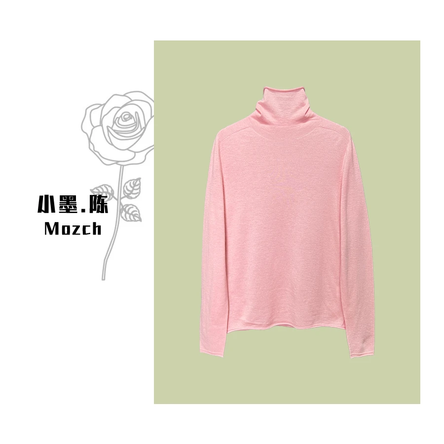 【小黑家】长55高端羊毛堆堆领暖和超细针柔软极简百搭毛针织衫