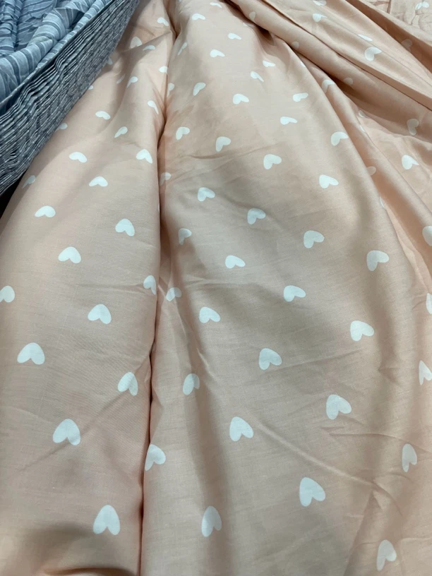 （粉色爱心）微瑕全棉100%纯棉斜纹床上用品舒服被罩亲肤印花