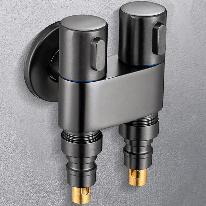 九玫王全铜一进二出洗衣机双控止水龙头双用二出两用双头角阀一体