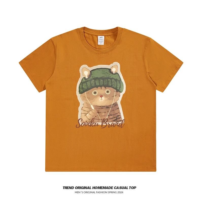 【T恤系列】西瓜猫  230g精梳棉男女同款短袖