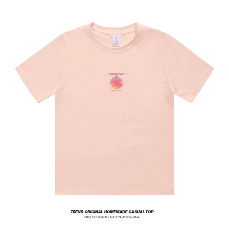 【T恤系列】落日海230g男女同款短袖小众