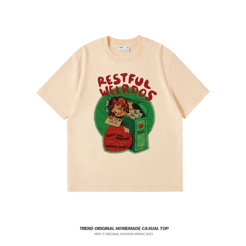 【T恤系列】信件女孩 230g男女同款短袖