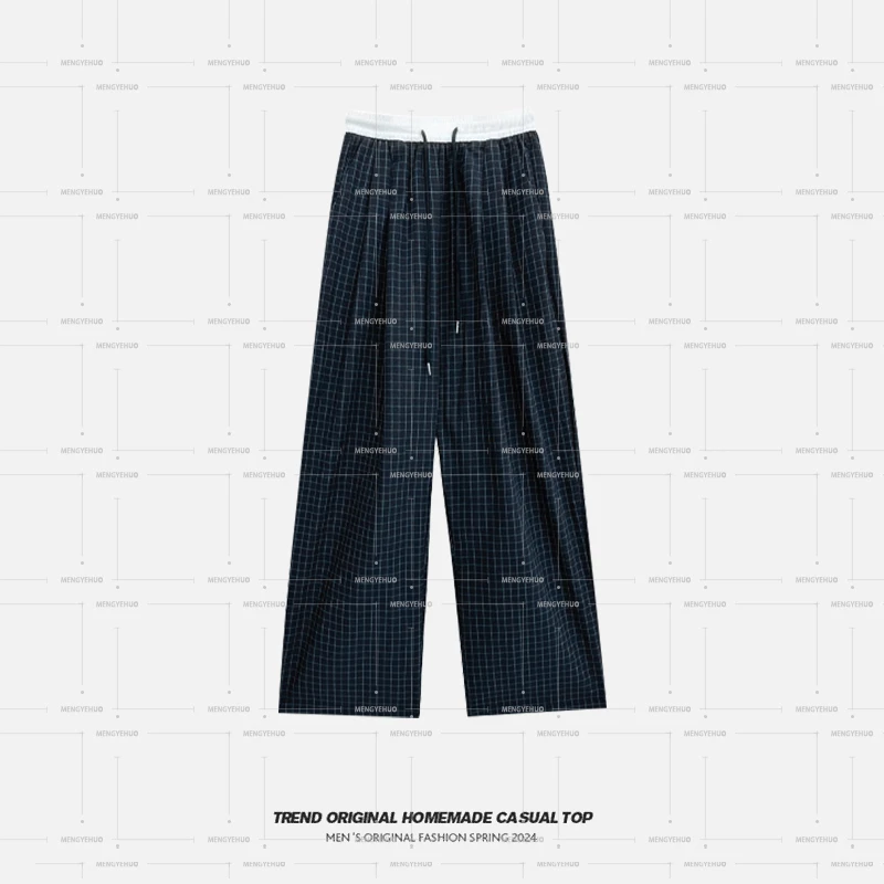 【长裤系列】小格子  撞色腰头格子休闲裤  休闲舒适长裤