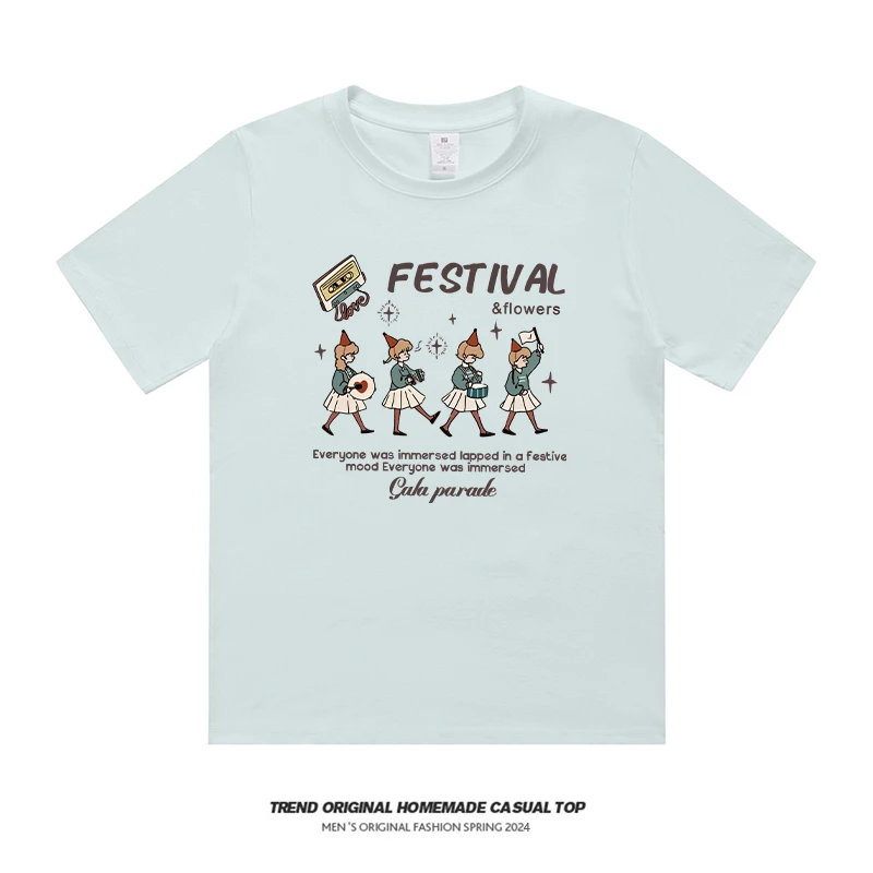 【T恤系列】音乐社团230g精梳棉男女同款短袖小众