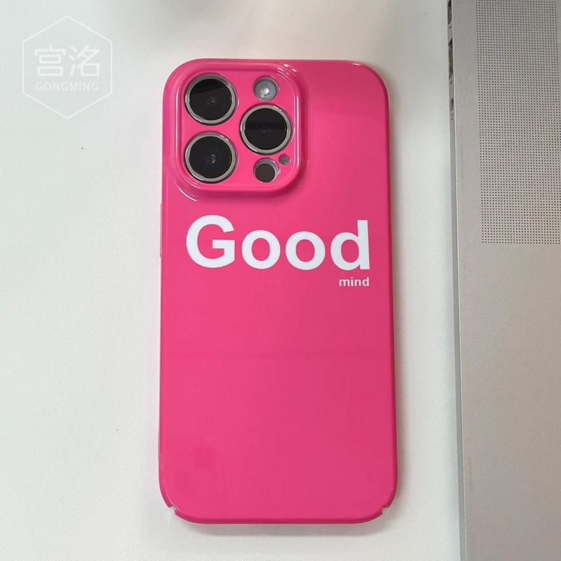 苹果14/13华为OPPO小米VIVO玫红good情侣菲林手机壳闺蜜硬壳潮牌