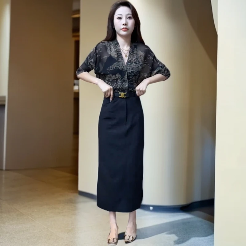 66712   时尚洋气修身显瘦半身裙 2024新款气质百搭中长款包臀裙