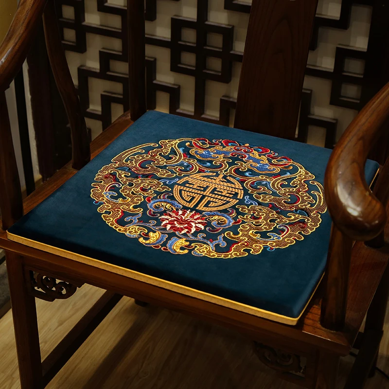 吉祥【绒布】中式椅子坐垫座椅垫茶椅垫圈椅太师椅坐垫椅垫新中式