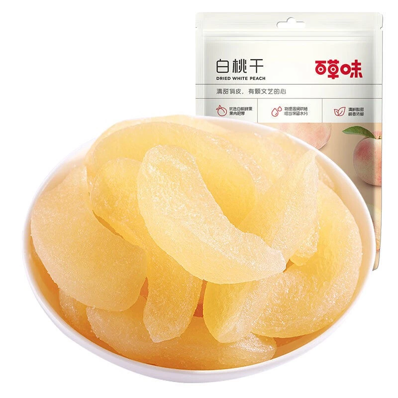 百草味 白桃干100g*4袋水蜜饯水果干零食水蜜桃干果脯