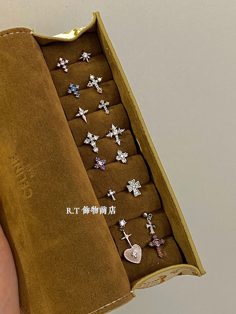 钛钢耳饰 【神爱十字】小众十字架合集耳骨钉 2件包邮