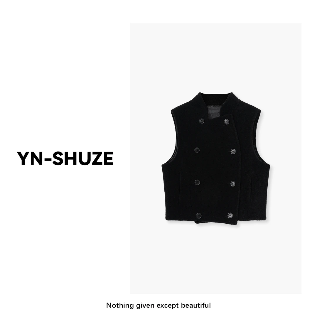 YN-SHUZE【赫尔千金】秋冬高定气质双排扣马甲SZ-YNB-24EG1606