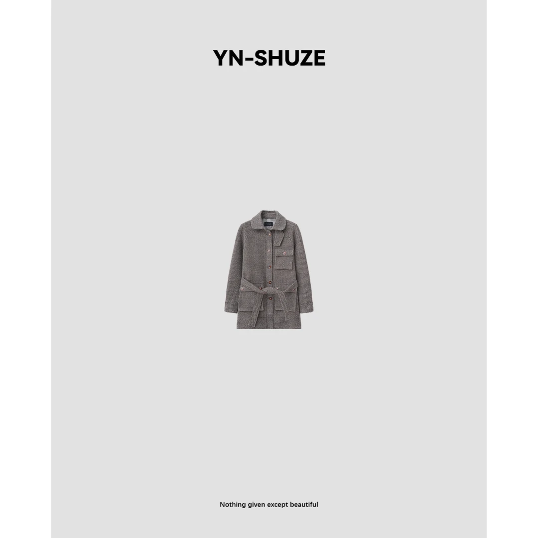 YN-SHUZE【千金小香】小香风气质轻奢中长款翻领外套SZ-YNC-2024507