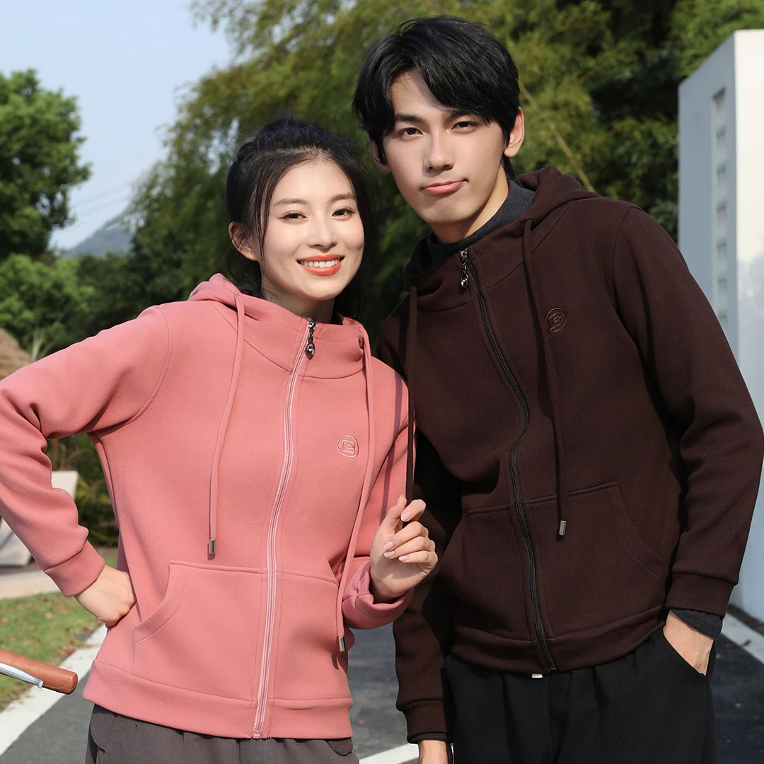 BONAS/宝娜斯2024秋冬新款情侣连帽宽松加厚保暖防风衣女9855-Y