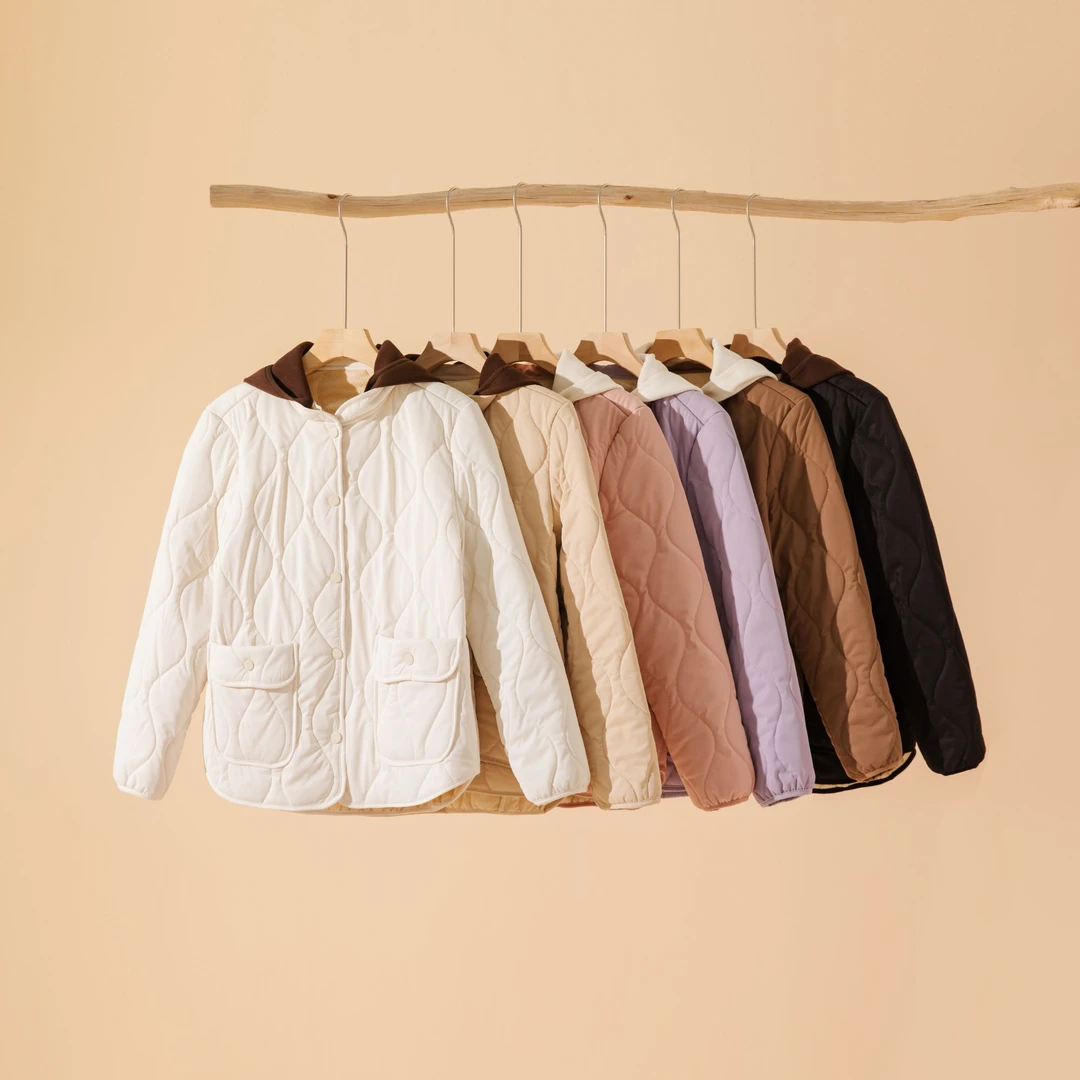 末帖/MOTIE韩版羊毛防风外套时尚百搭三层绗缝工艺