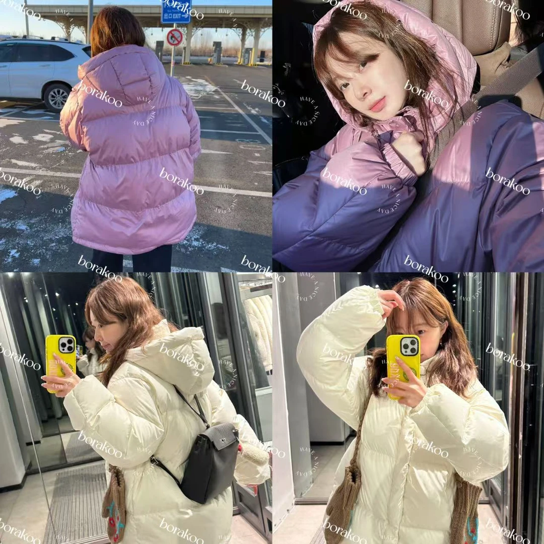 【BORAKOO】芋泥啵啵~芋泥/珠光白两色连帽超轻羽绒服（250g）