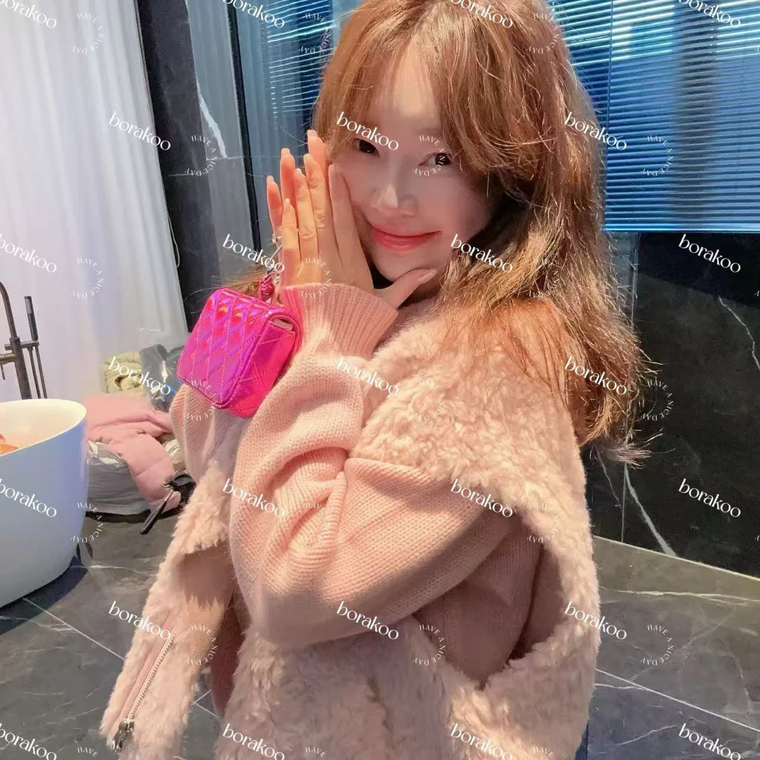 【BORAKOO】粉色一体斜拉链马甲