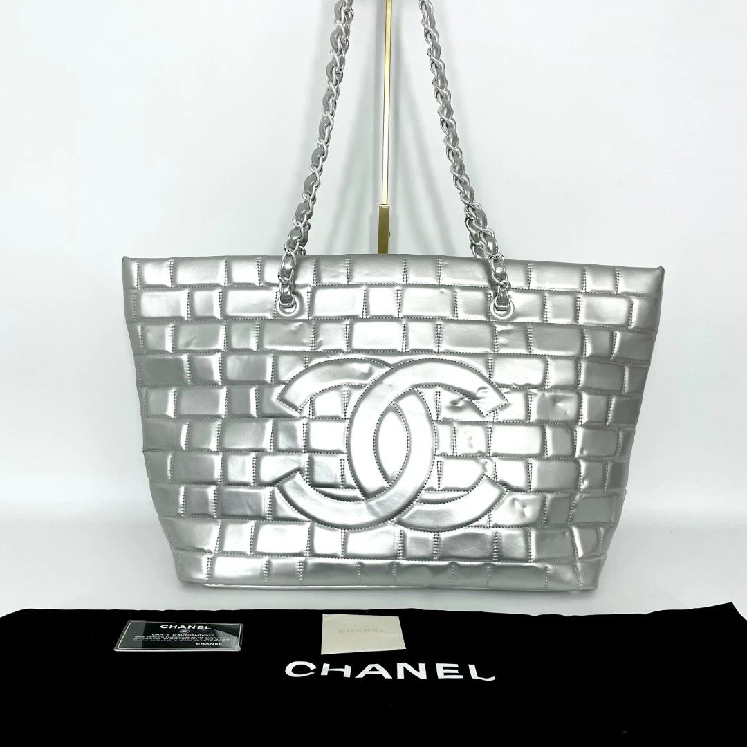 95新 Chanel/香奈儿 牧奢严选/银色购物袋银链 手提腋下包手拎包