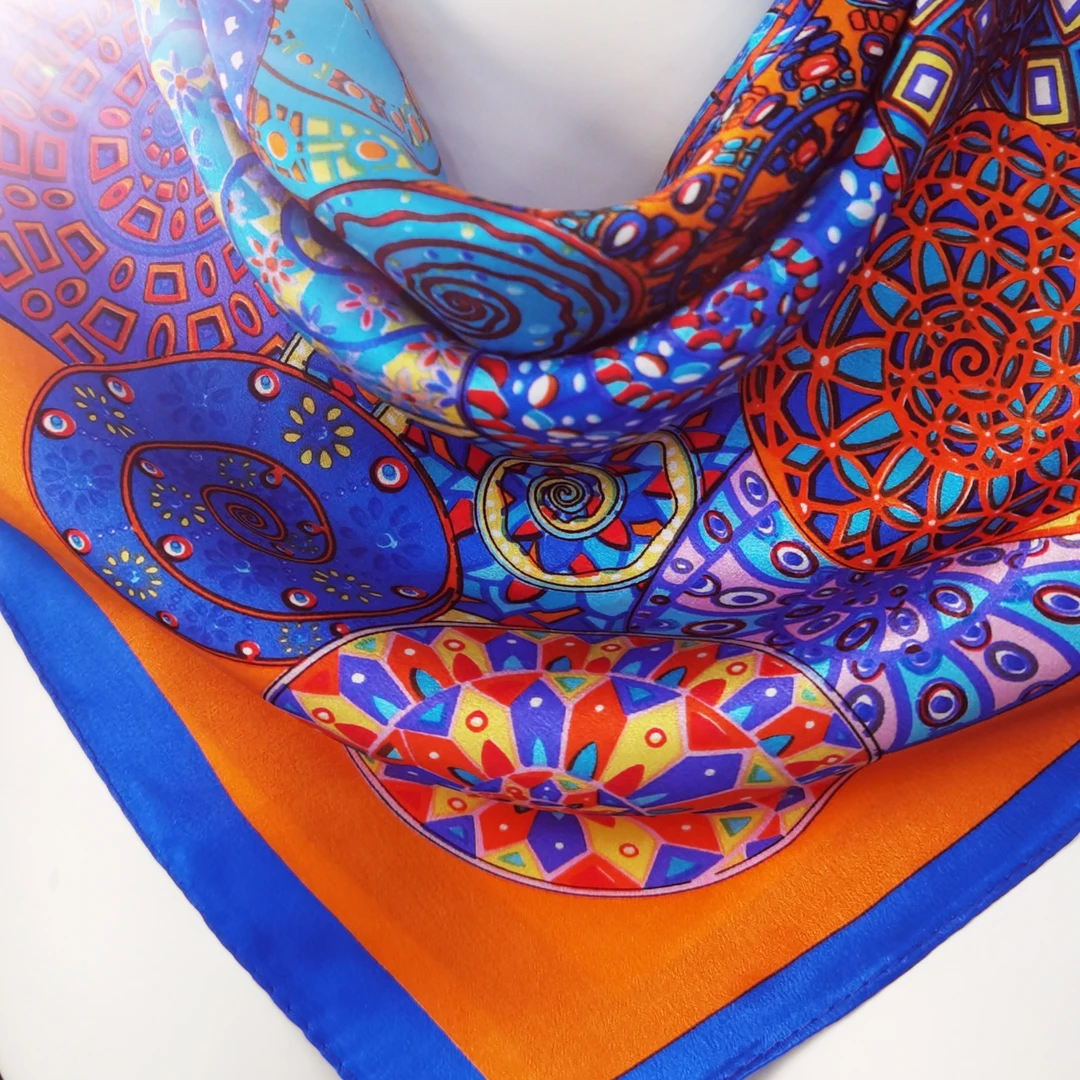 新款丝绸小方巾50*50百搭时尚丝巾薄款高档洋气