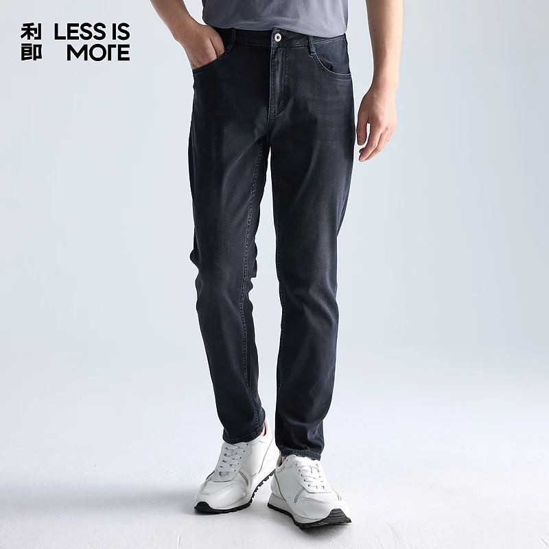 利郎【吸湿透气】水洗中腰牛仔裤时尚裤子运动男士百搭男裤九分裤