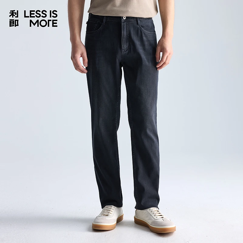 利郎【休闲简约】青年男款休闲裤夏季宽松舒适中腰小脚牛仔长裤