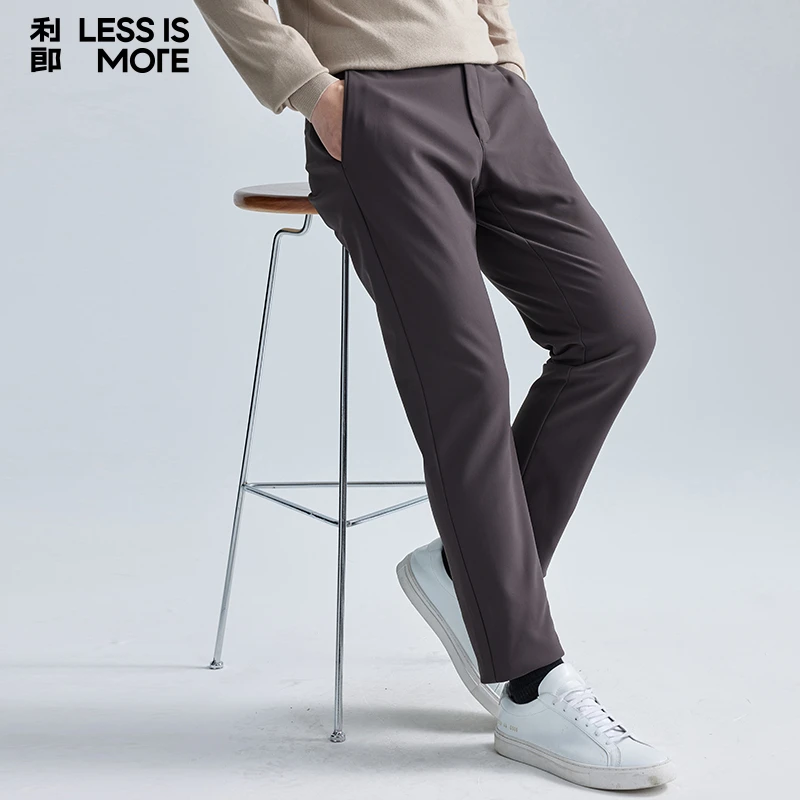 利郎【通勤百搭】冬季时尚中腰窄脚长裤高弹力垂感男士休闲裤