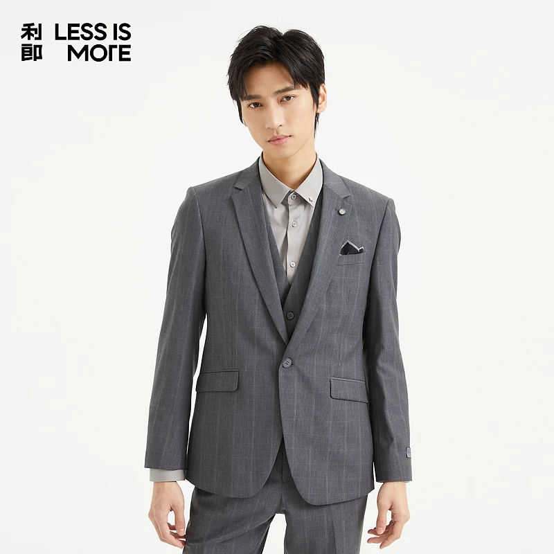 [西服三件套]利郎LESSISMORE西服时尚有型通勤简约男士套装九分裤