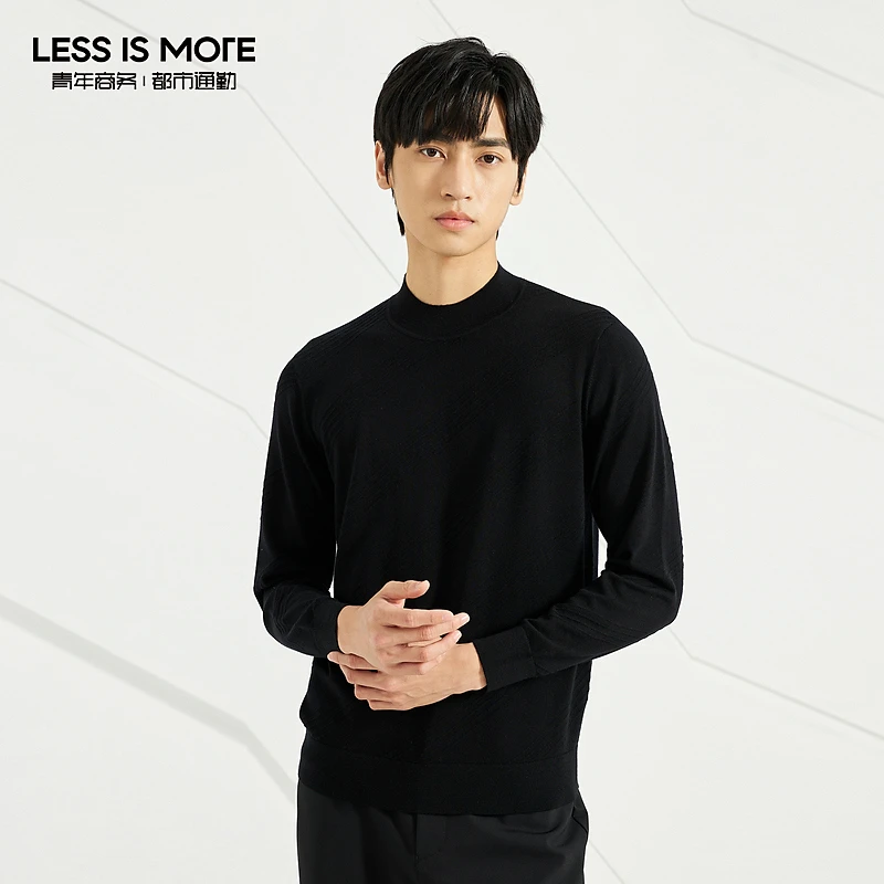 [商场同款利郎LESSISMORE]秋季保暖毛衫秋季时尚百搭长袖男士上衣