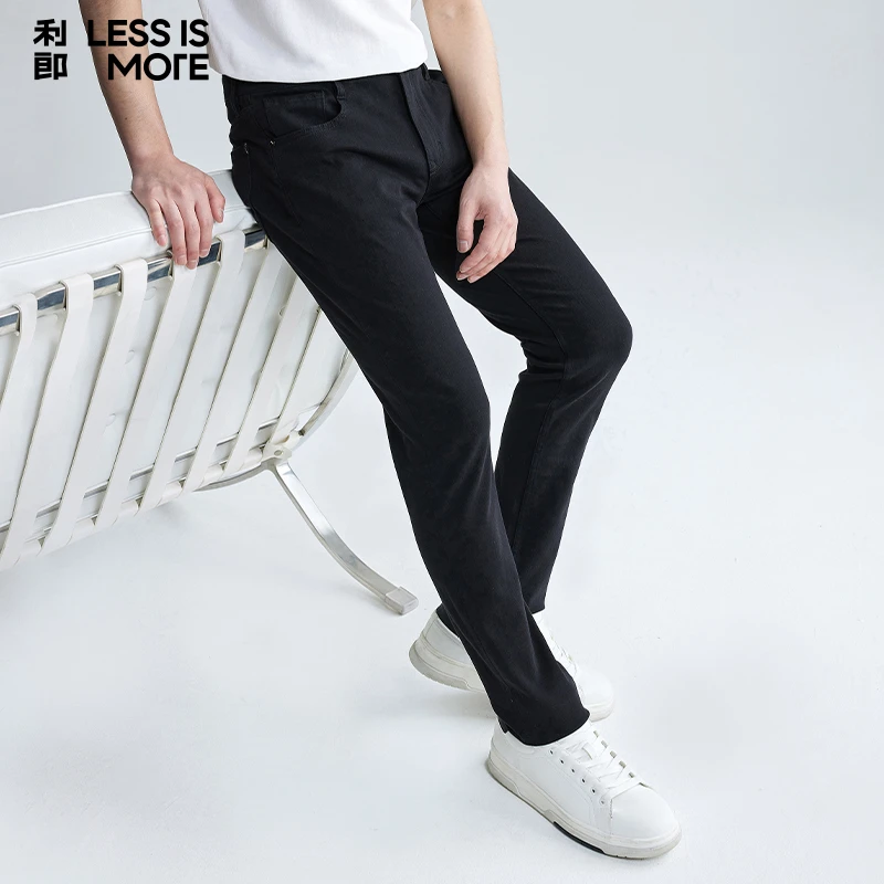 利郎【科技黑2.0 】秋季百搭万向弹时尚舒适低腰窄脚男士牛仔裤长裤