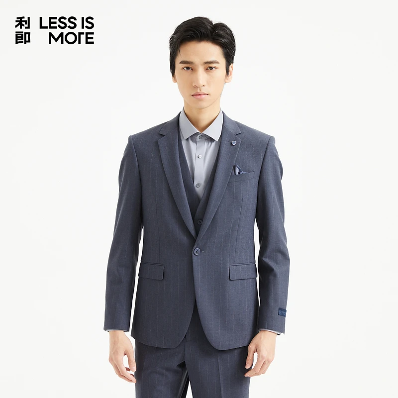 利郎[商务时尚]青年商务简洁一粒扣通勤西服减龄三件套套装男士