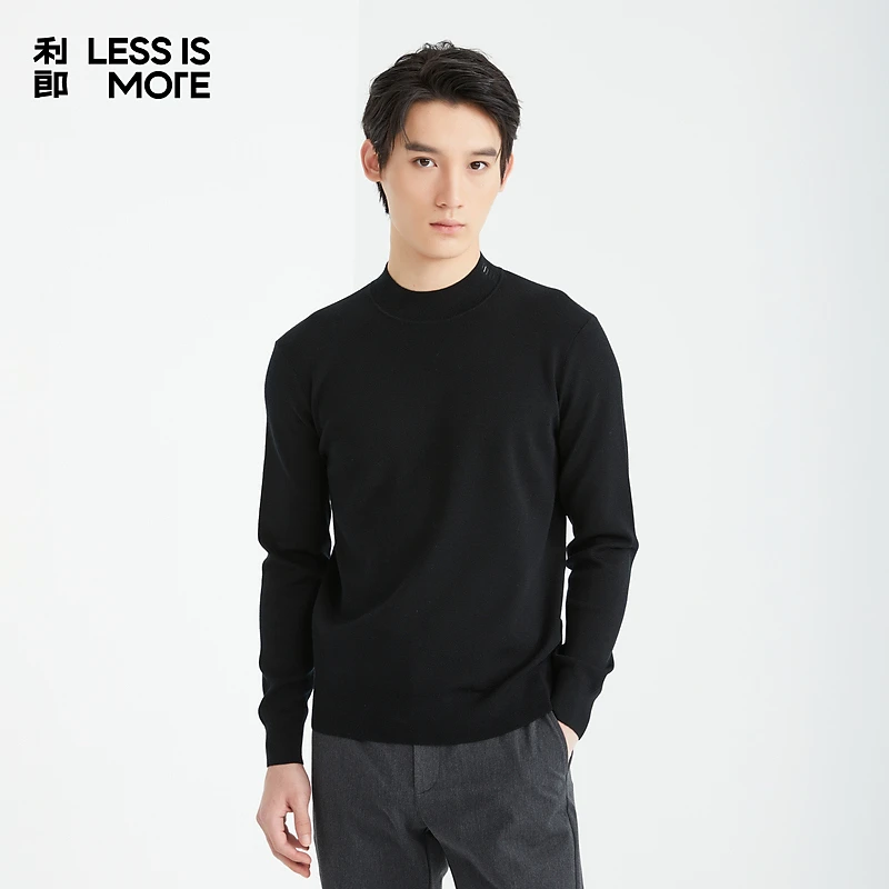 利郎【洗后不易变形】男士长袖保暖保暖冬季休闲通勤百搭简约毛衫