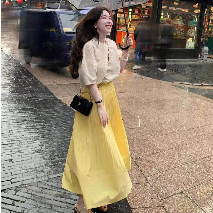 重工刺绣设计感遮肉显瘦百搭短袖衬衫上衣夏季女YJJ24040416-STA