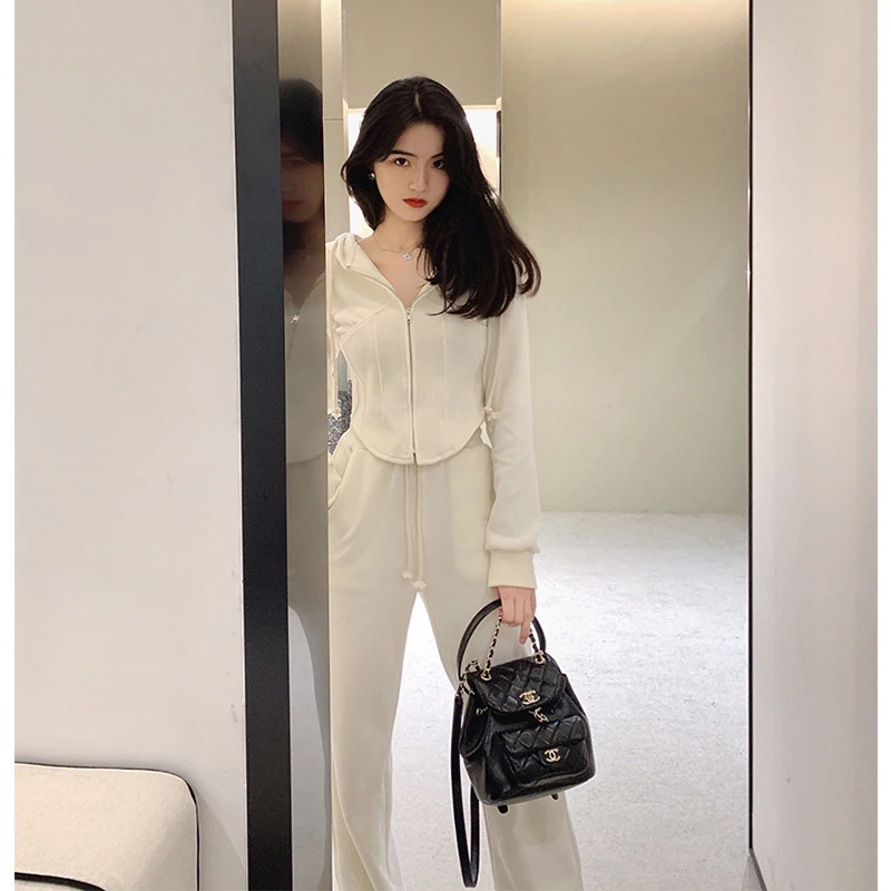 YBN7634秋季新款小个子轻熟风女装套装港味时尚洋气休闲两件套