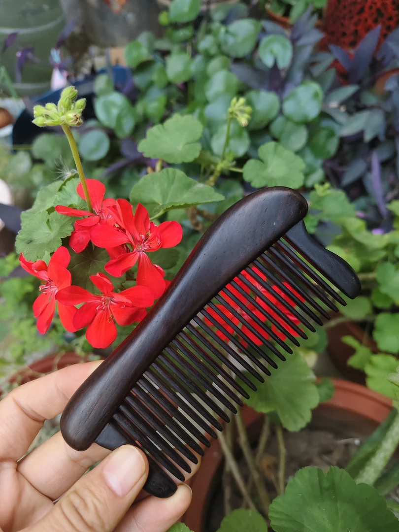 千年乌木紫光檀半月插齿