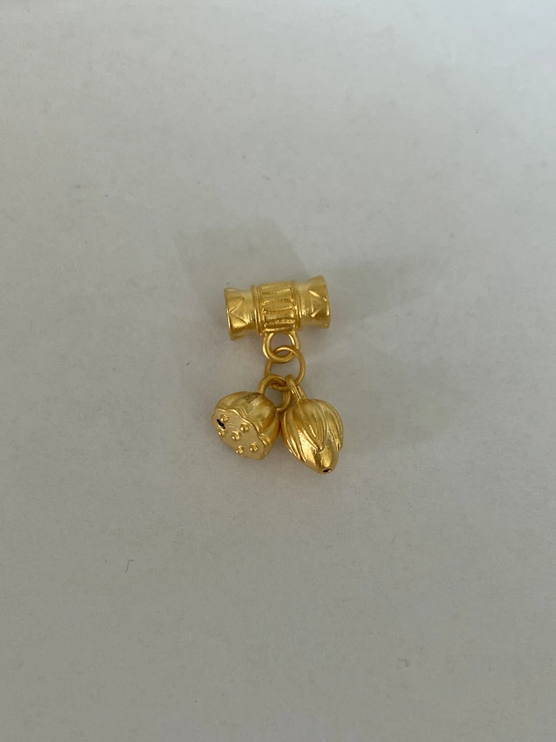 足金 两世欢转运珠带管0.48
