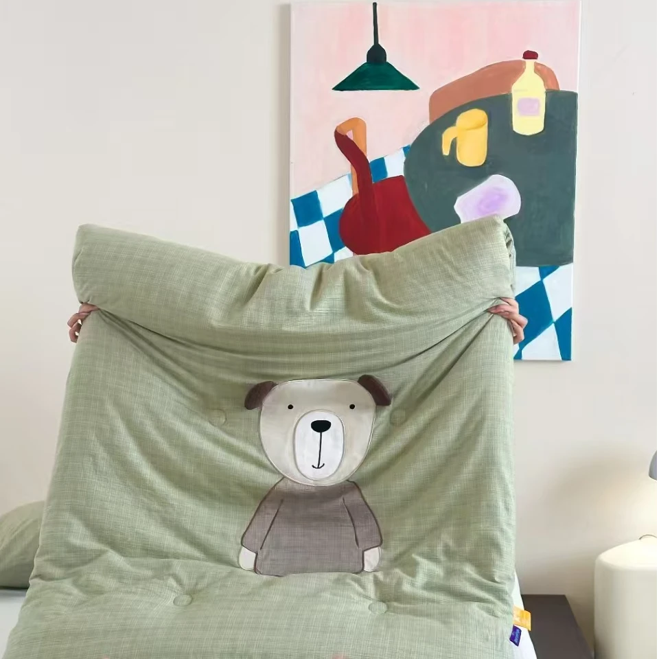 BABY HOUSEAl类全棉双层纱贴布绣春秋被冬被可爱简约时尚